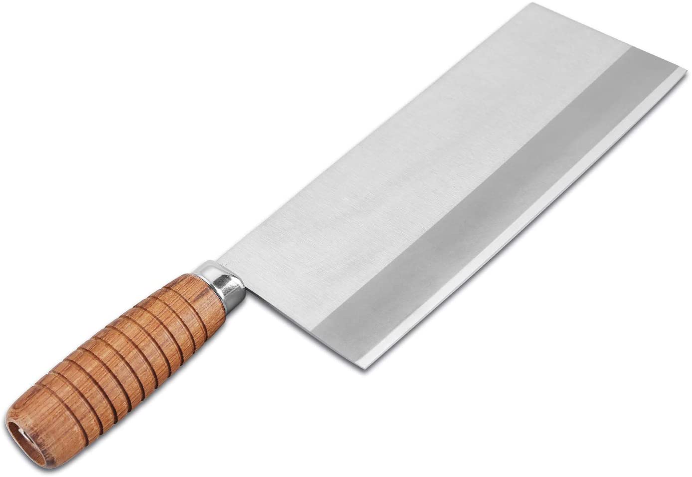 SHI BA ZI ZUO Cuchillo de chef chino de 8 pulgadas, cuchillo de cocina delgado y liviano Cuchillo de verduras de acero inoxidable Hoja antiadherente, Serie clásica F208-2 (Plata, 31 * 8,5 cm)