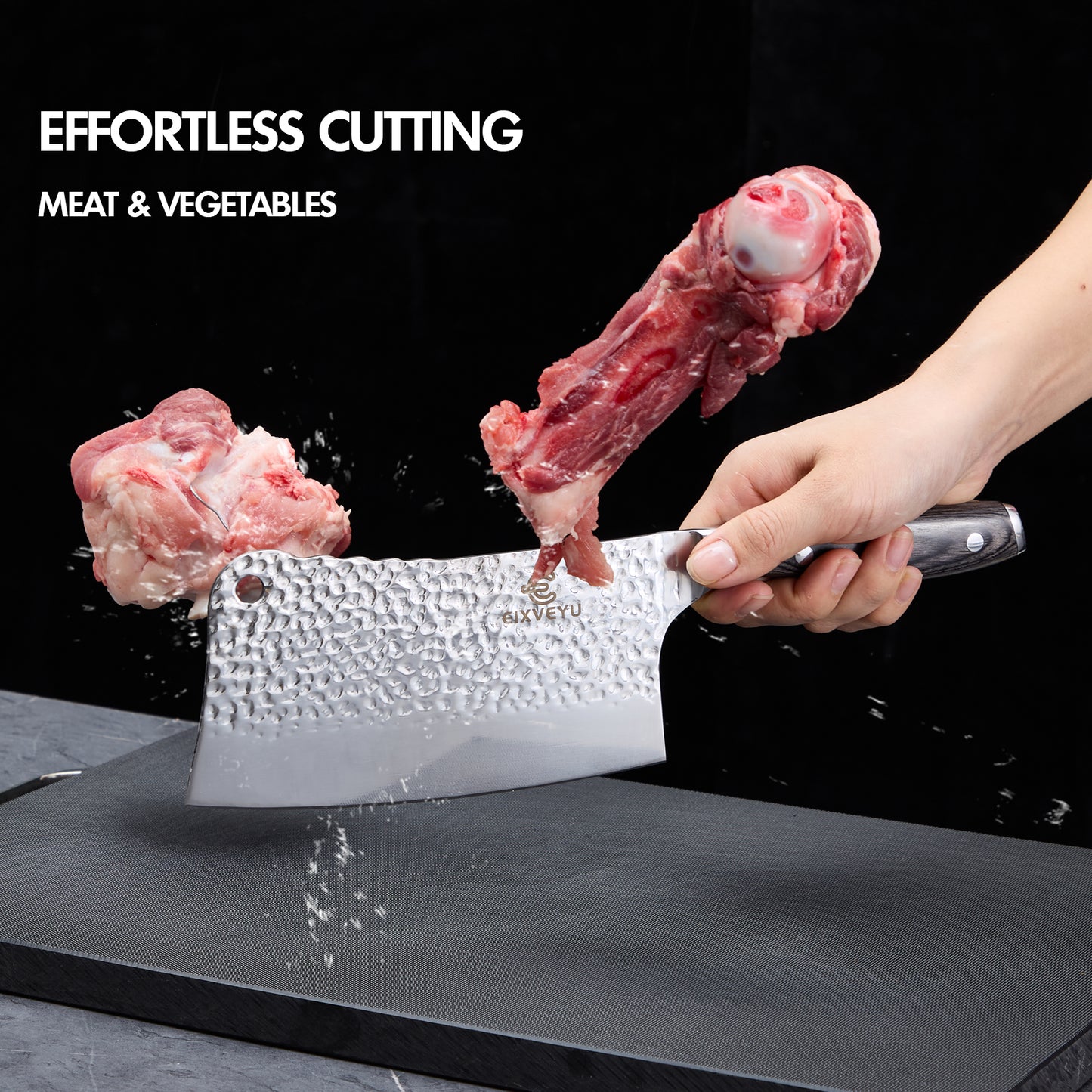 Kitchen knife set, butcher knife, chef's knife, and fruit knife 3-piece set, professional kitchen knife, forged vegetable knife, meat knife, paring knife, wooden handle, gift box