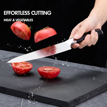 Chef's knife and fruit knife 2-piece set, kitchen knife set, professional chef's knife kitchen knife, Damascus pattern vegetable knife meat knife paring knife, stainless steel handle, gift box