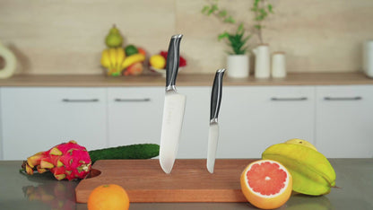 SHI BA ZI ZUO Kitchen Knife Set, 2 Piece Stainless Steel Professional Chef Knife Set Chef Knife Fruit Knife with Anti-Slip Stanless Steel Handle